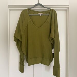 Free People oversized waffle knit top
